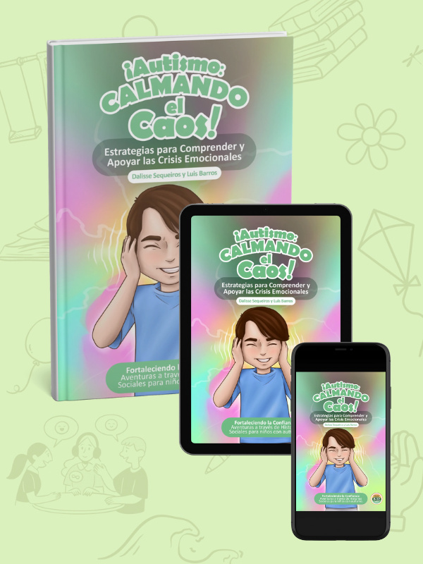 Cover of "Autismo Calmando el Caos," focusing on managing Meltdowns for children with autism.